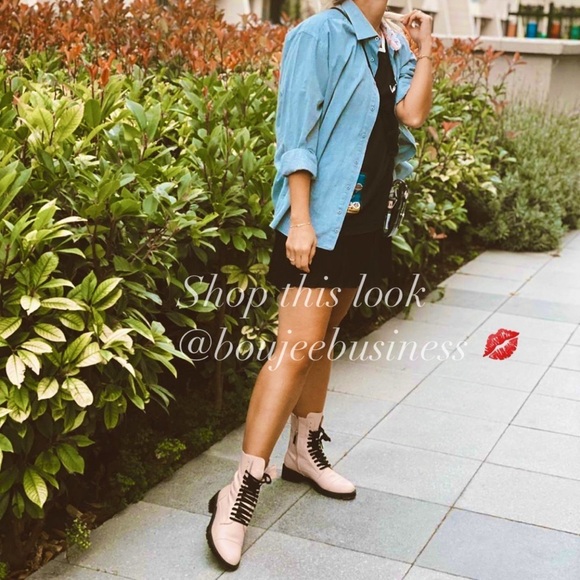 ZARA BNWT Laced Leather Ankle Boots - Picture 2 of 6